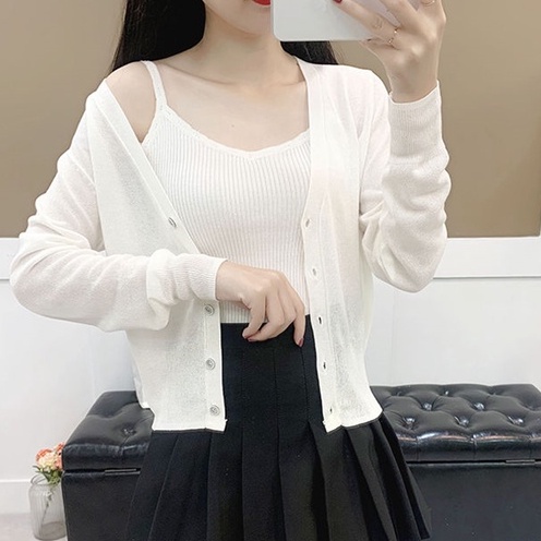 Áo Khoác Cardigan Dệt Kim Mỏng Chống Nắng Phong Cách Mới Mùa Hè Cho Nữ