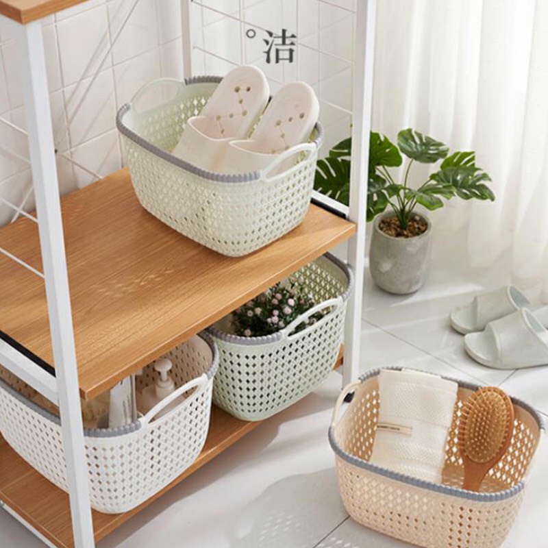 Rổ Nhựa Giả Đan Mây Có Quai Cầm Cỡ Nhỏ Việt Nhật,giỏ nhựa đựng đồ tiện lợi