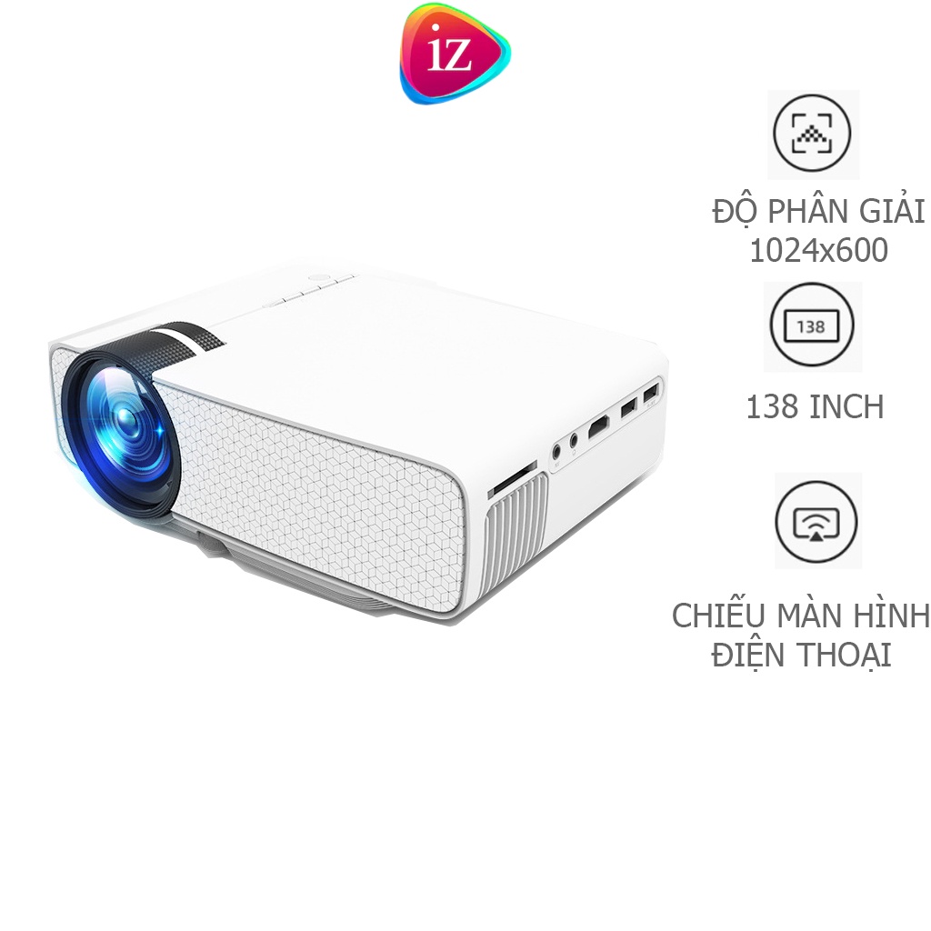 Máy chiếu mini fullHD 1080 độ sáng cao, kết nối điện thoại, máy tính