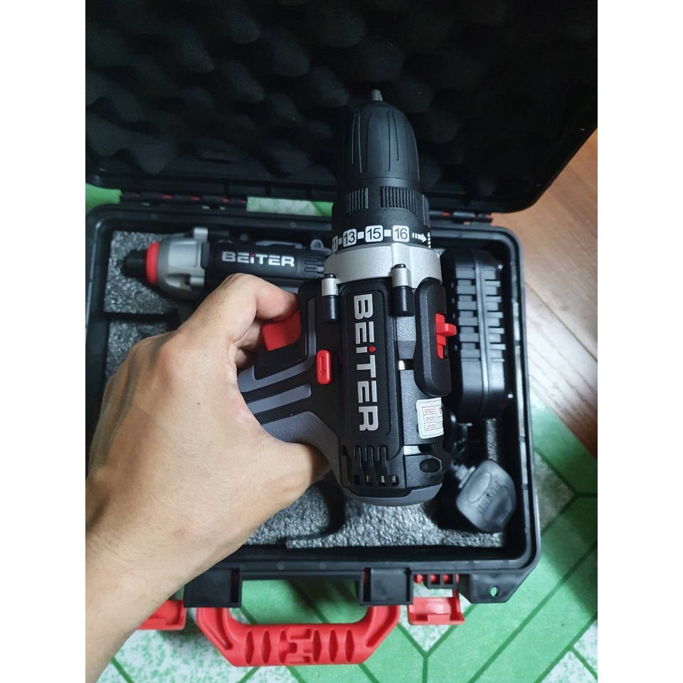 Combo 2 máy khoan pin, bắt vít 16V Beiter C16-2B1 - Hàng chính hãng, bảo hành 3 tháng