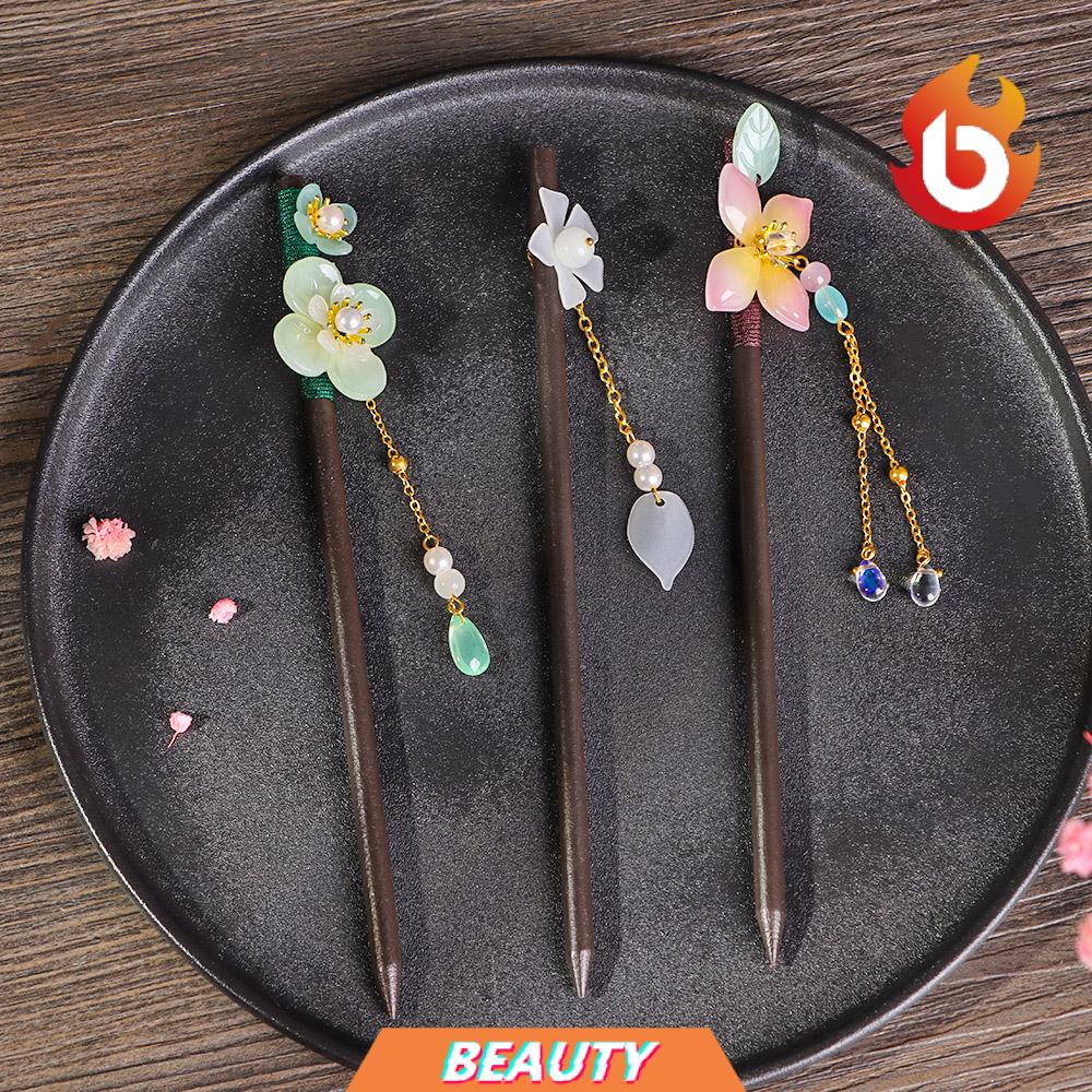 Trâm cài tóc hình hoa phối tua rua phong cách retro thời trang cho nữ