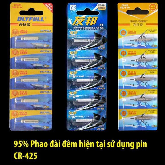 Pin Điện Tử CR-425 [ Vỉ 5 quả ] Chuyên lắp phao câu đài câu đêm PIN-CR-425