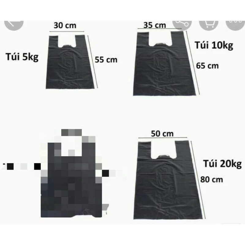1kg túi nilong đen đựng rác, đóng hàng cho các shop online