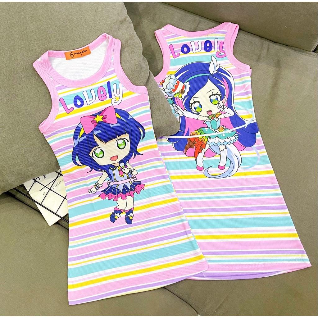 [11-22kg]Đầm bé gái body vải thun lạnh gân Jennie kids J497