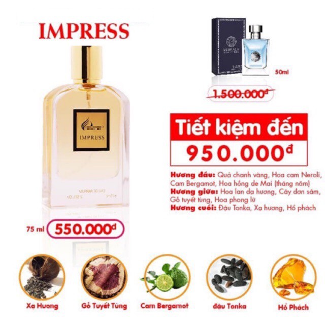 Nước hoa nam IMPRESS (75ml) -  LỊCH LÃM, SÀNH ĐIỆU