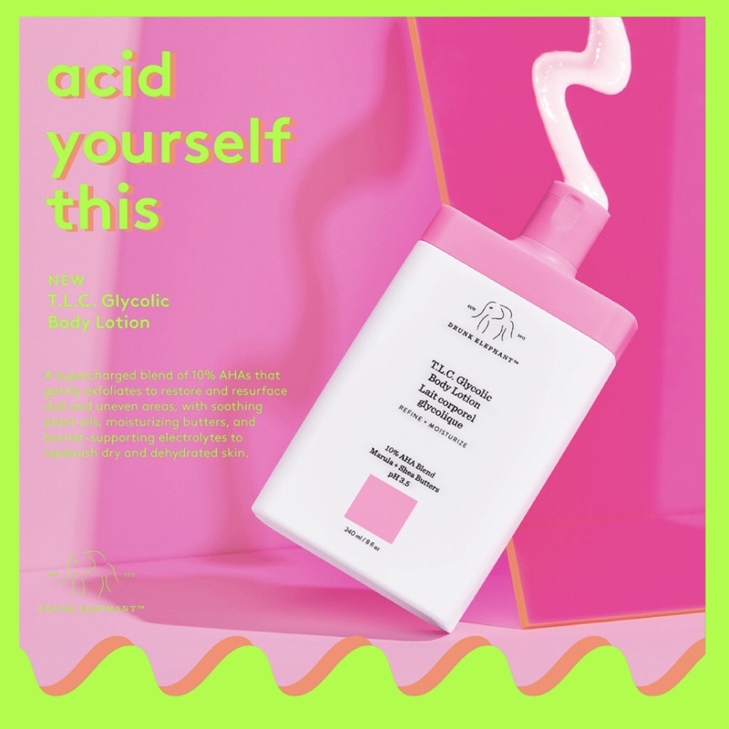 Sữa dưỡng thể tẩy tế bào chết Drunk Elephant T.L.C Glycolic Body Lotion