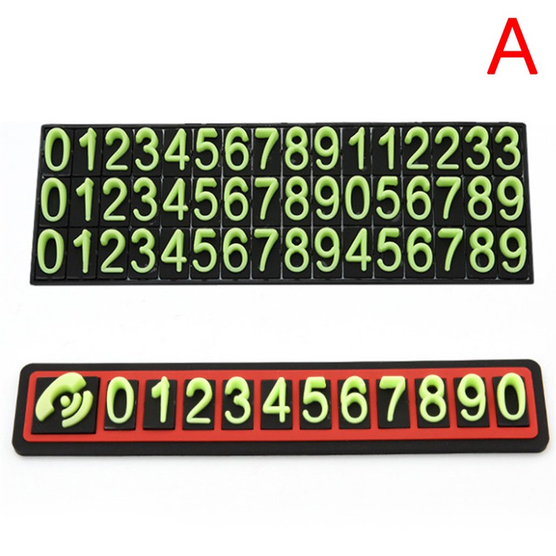 Set thẻ số đậu xe tạm thời họa tiết 3D màu dạ quang