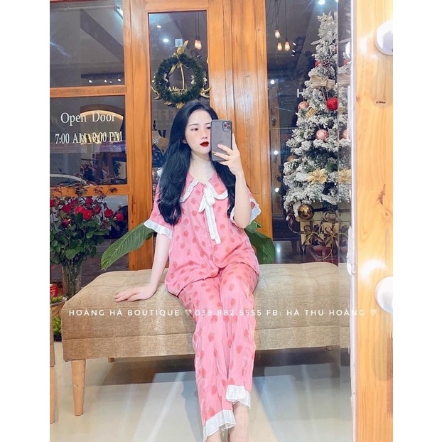 bộ pizama hồng