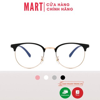 Mắt kính giả cận nam nữ MART 6214 gọng kính cận càng nhựa mắt tròn kim loại nhiều màu