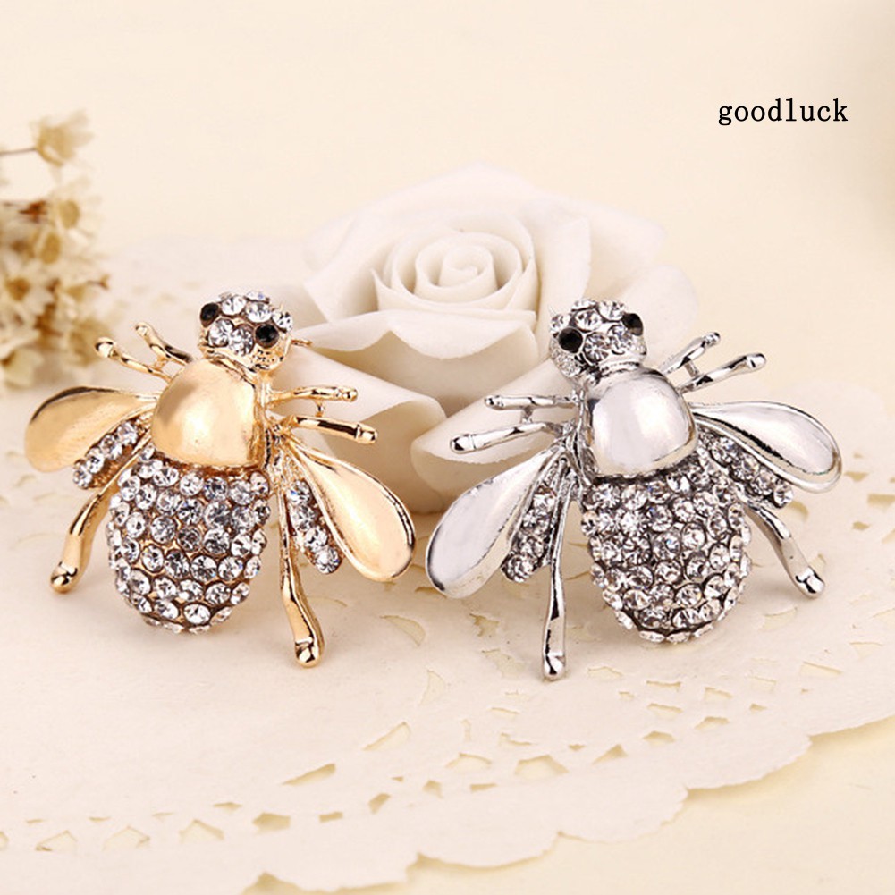 Ghim cài áo hình chú ong đính kim cương giả thời trang cho nữ
