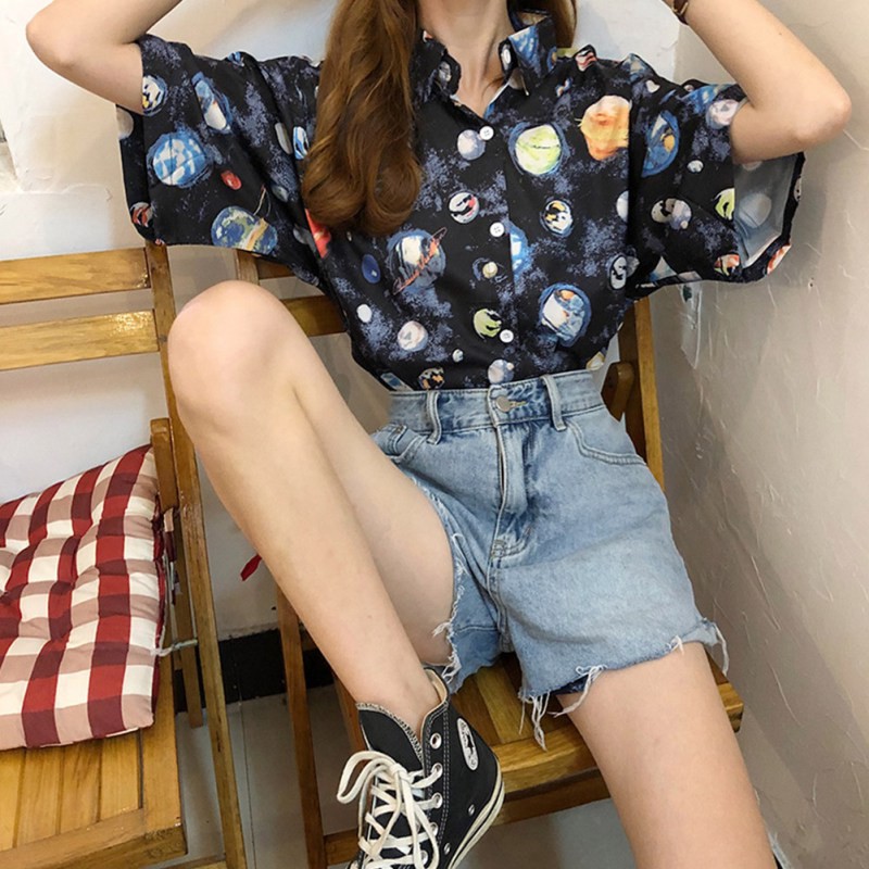 Áo thun tay ngắn in hình dải ngân hà | BigBuy360 - bigbuy360.vn