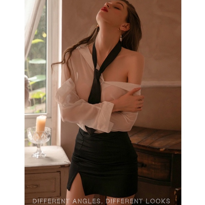 Cosplay cô thư kí áo sơ mi dài tay porno gợi cảm