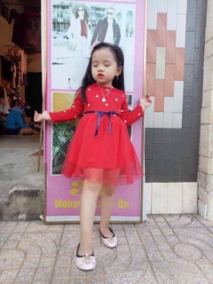 Combo 2 đầm trái tim dài tay cho bé.