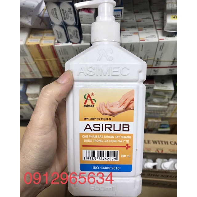 Nước rửa tay khô Asirus chính hãng 500ml hết sạch vi khuẩn hiệu quả an toàn tiện dụng
