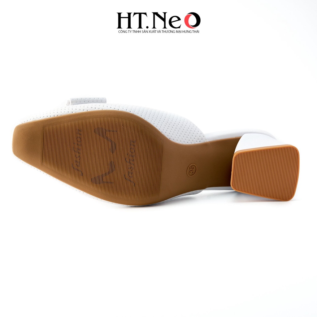 Dép nữ HT.NEO Thiết kế sang chảnh cực tôn dáng quai da đính chữ bắt mắt SDN145
