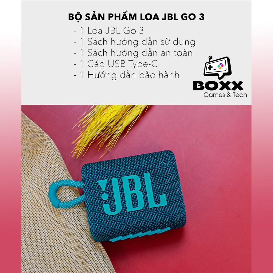 [Mã 12ELSALE hoàn 7%  đơn 300K] Loa Bluetooth JBL GO 3 chính hãng