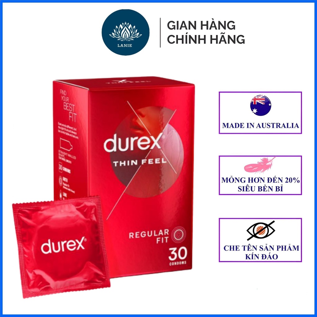 HSD 2028   Bao Cao Su Durex Fetherlite hàng ÚC 30 chiếc