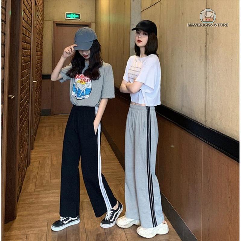 Quần dài nữ sọc thể thao năng động