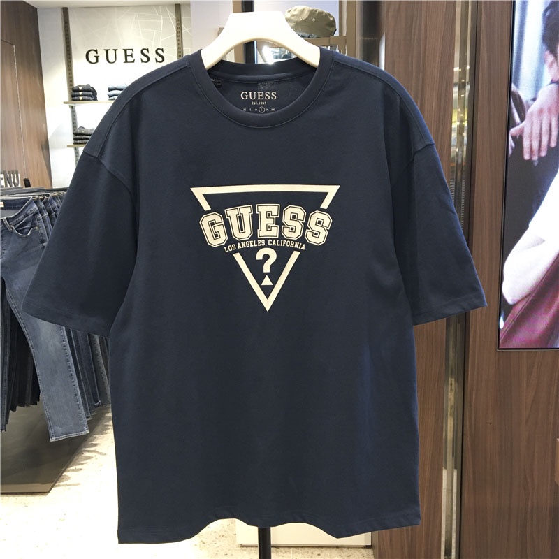 Áo Thun Tay Ngắn Cổ Tròn In Chữ Guess Thời Trang Xuân Hè Cho Nam Và Nữ