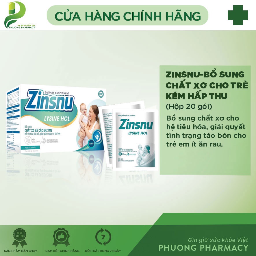 ZINSNU – BỔ XUNG CHẤT XƠ, HỖ TRỢ TIÊU HÓA