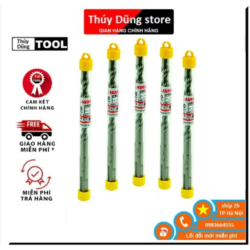 Mũi khoan bê tông Avata 6mm - 16mm (2 cạnh, 2 chấu)