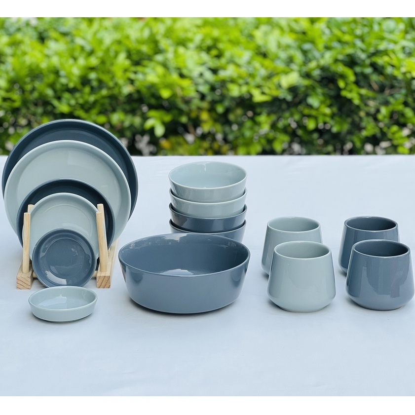 Bộ bát đĩa sứ Mono 4 người 15 món - Erato - Hàng nhập khẩu Hàn Quốc
