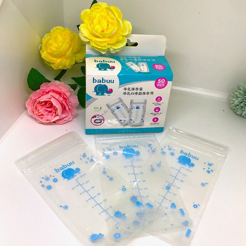 Hộp 50 Túi Trữ Sữa Babuu 250ml Nhật Bản
