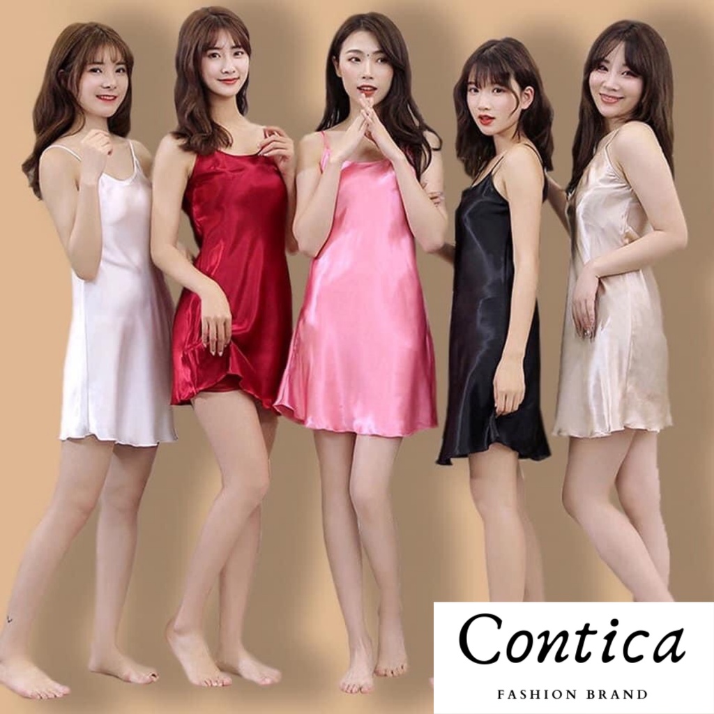 Váy ngủ 2 dây Cao Cấp siêu SEXY, Váy lụa satin Contica mềm mịn, quyến rũ - CONTICA CLOTHING | BigBuy360 - bigbuy360.vn