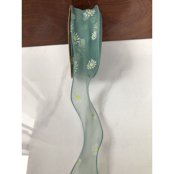 Ruy băng voan hoa cúc cao cấp làm sản phẩm handmade