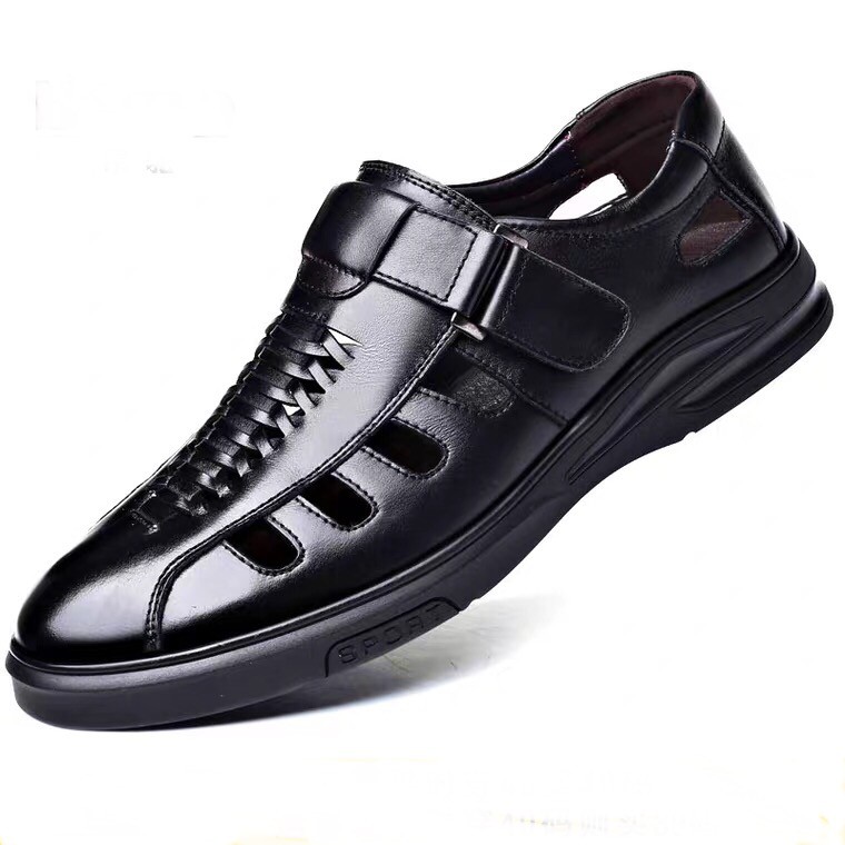 Giày lười nam da bò,giày hè nam ,đế cao su khâu chắc chắn ,có size ngoại cỡ 44-45,2 màu nâu đen .