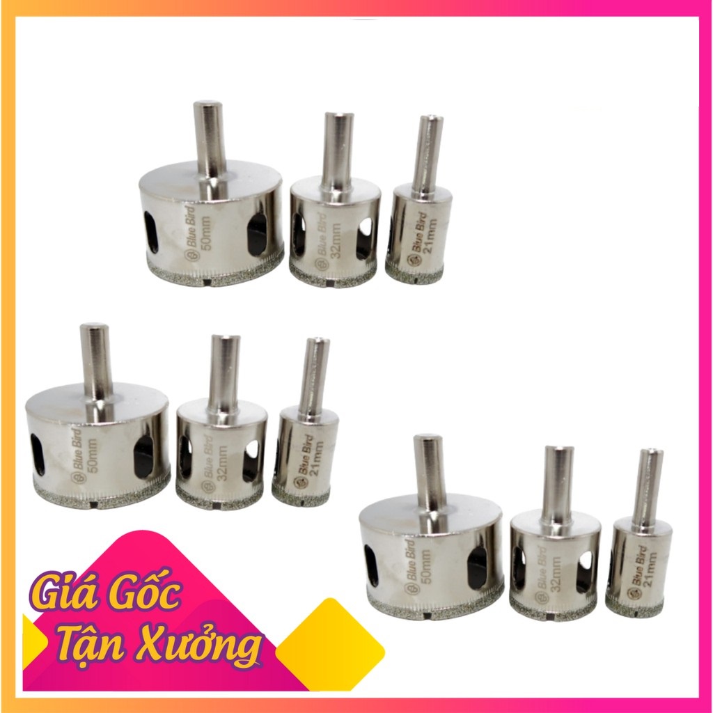 Mũi khoan kính Blue Bird, Mũi khoét gạch men, khoét đá đủ size từ 6mm đến 34mm