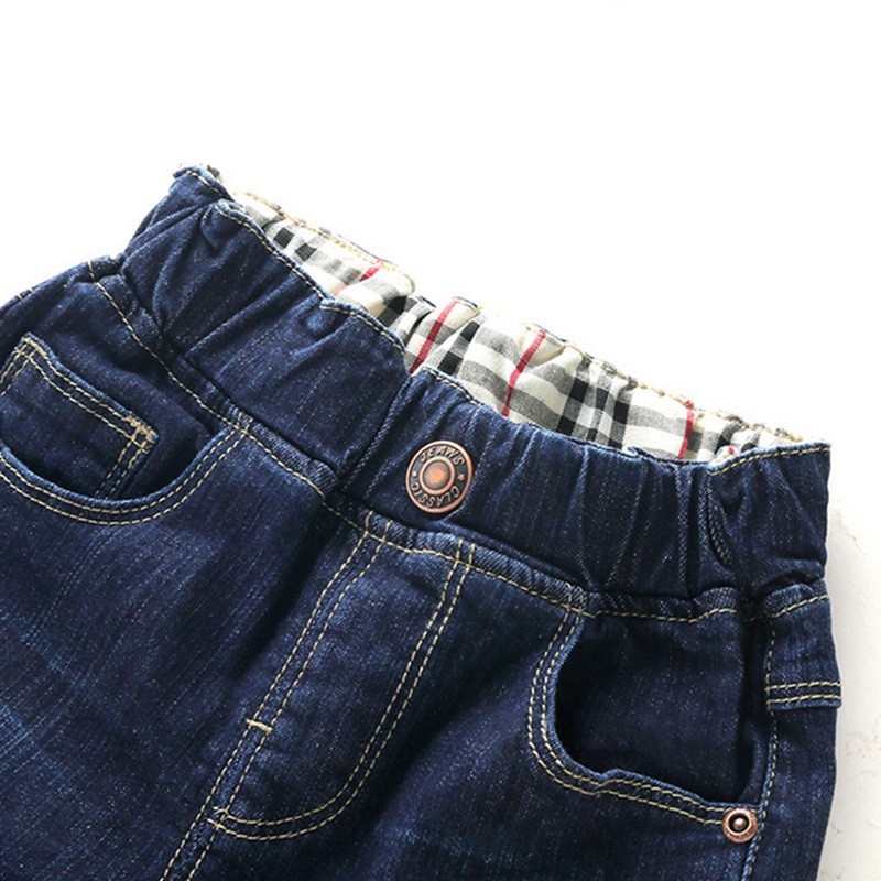 Quần Jeans Dài Màu Trơn Thời Trang Cho Bé 1-8 Tuổi