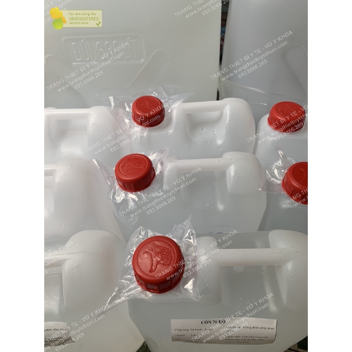 Can 5 lít - Cồn y tế 70 độ, cồn sát khuẩn 70 độ, cồn rửa tay khử khuẩn (can dày vận chuyển không đổ)