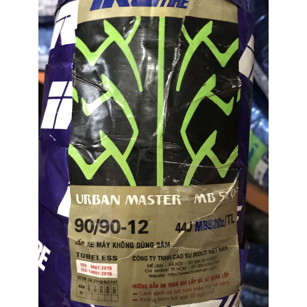 Vỏ Irc 100/90/10, 90/90/12 Bánh Trước/Sau Attila Elizabeth, Lead - Không Ruột