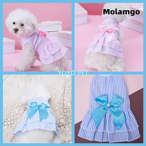 Đầm Xòe Công Chúa Họa Tiết Kẻ Sọc Cho Thú Cưng Shih Tzu