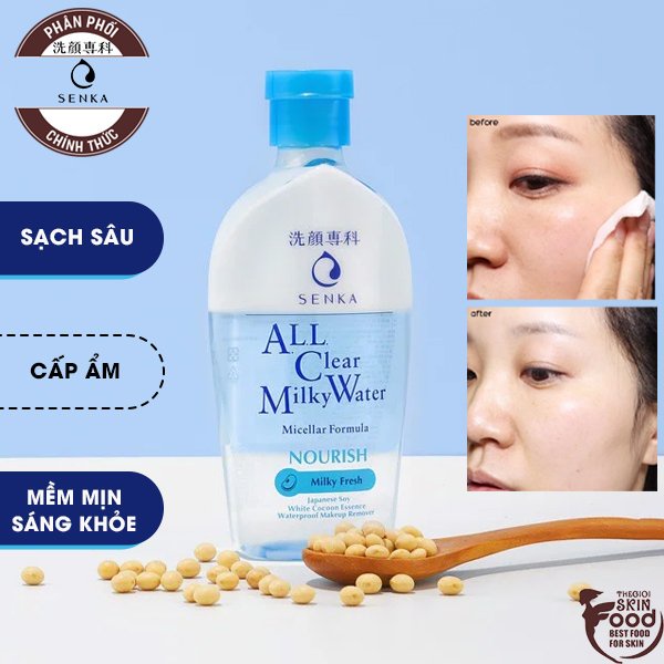 [Mã SKAMONTH4 giảm 10% đơn 50K] Nước Sữa Tẩy Trang Hai Lớp Senka All Clear Milky Water 230ml