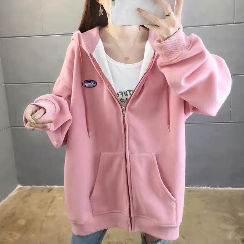 Áo khoác hoodie nữ thời trang phong cách thêu họa tiết