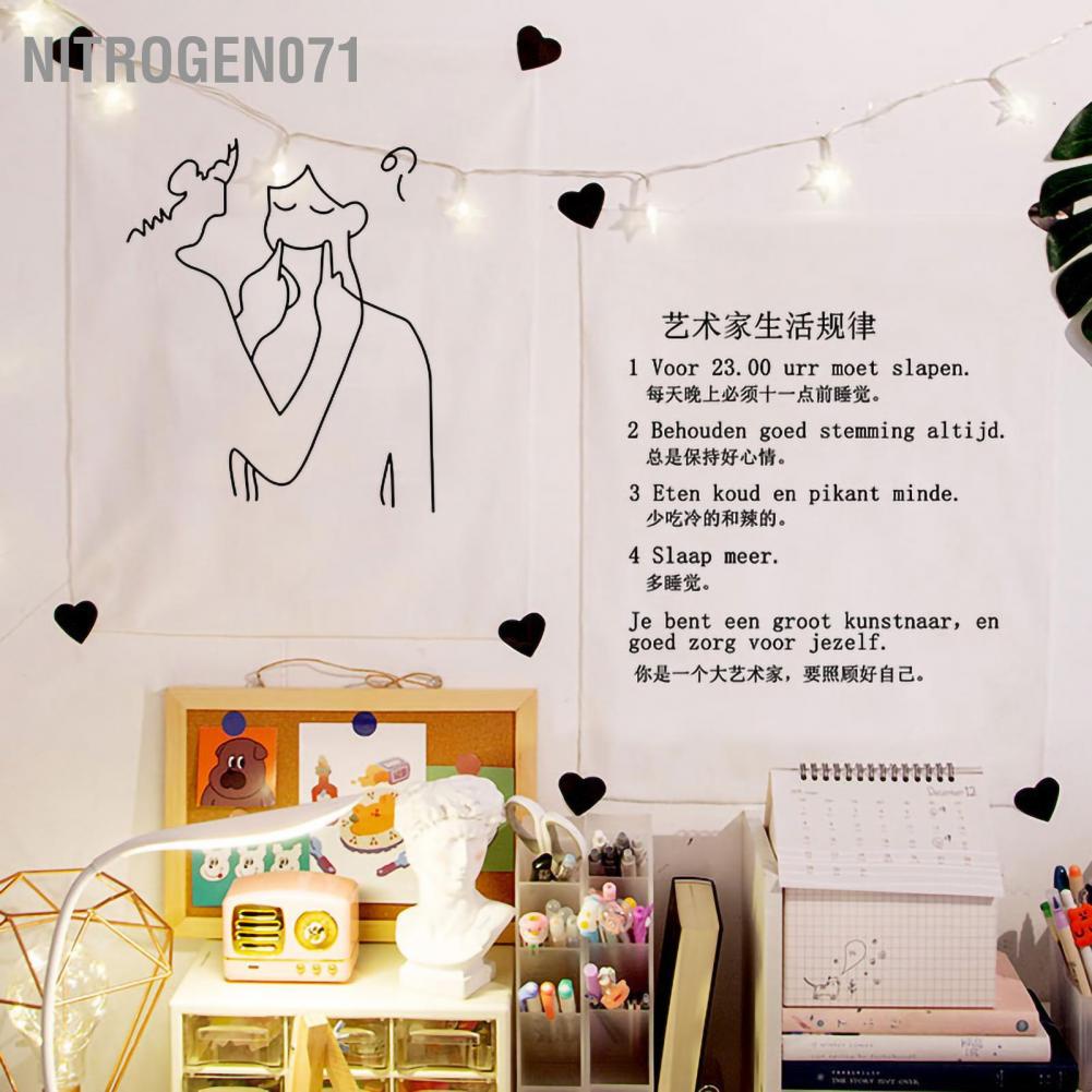 Nitrogen071 Nitrogen071 Tấm thảm treo tường Hoa văn dễ thương Trang trí nội thất Áp phích sang trọng cho Phòng khách ngủ ký túc xá