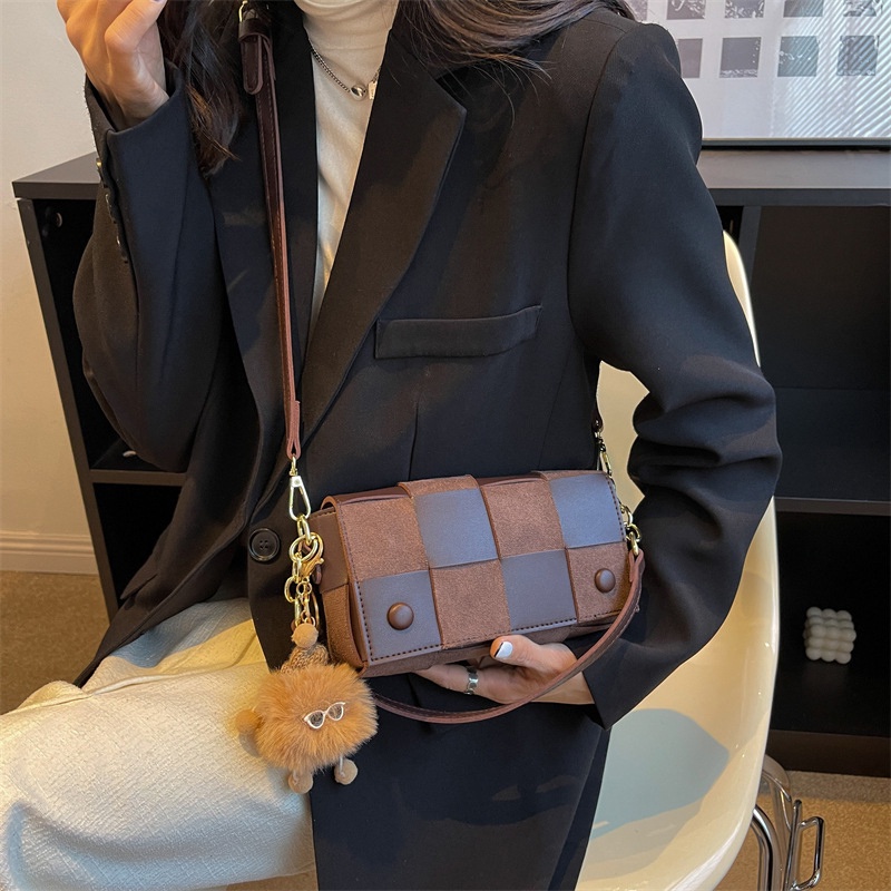 Túi đeo chéo IELGY kiểu chữ nhật nhỏ thiết kế đơn giản màu sắc tương phản cho nữ