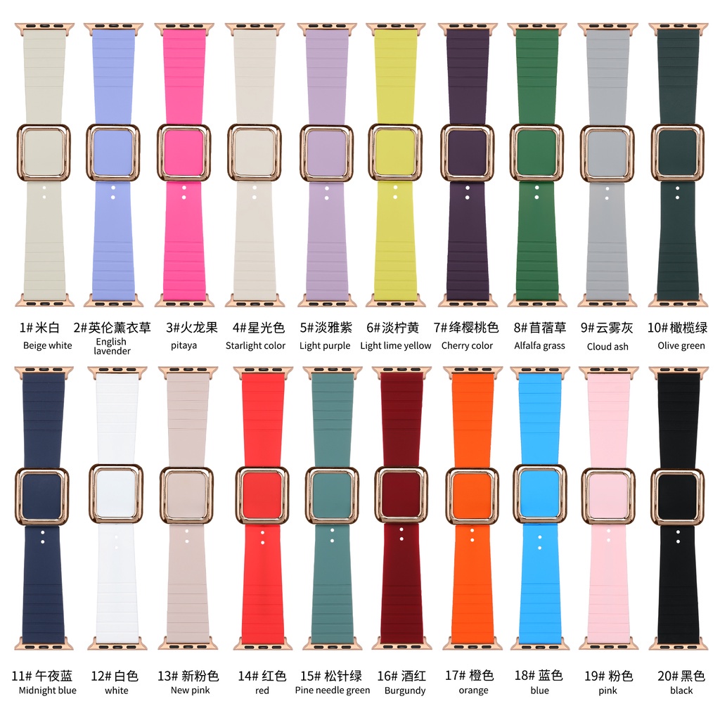 Dây Đeo Thay Thế 20 Màu Sắc Cho Apple iwatch Series 7 6 5 4 3 SE 21 41mm 45mm 44mm 40mm 42mm 38mm