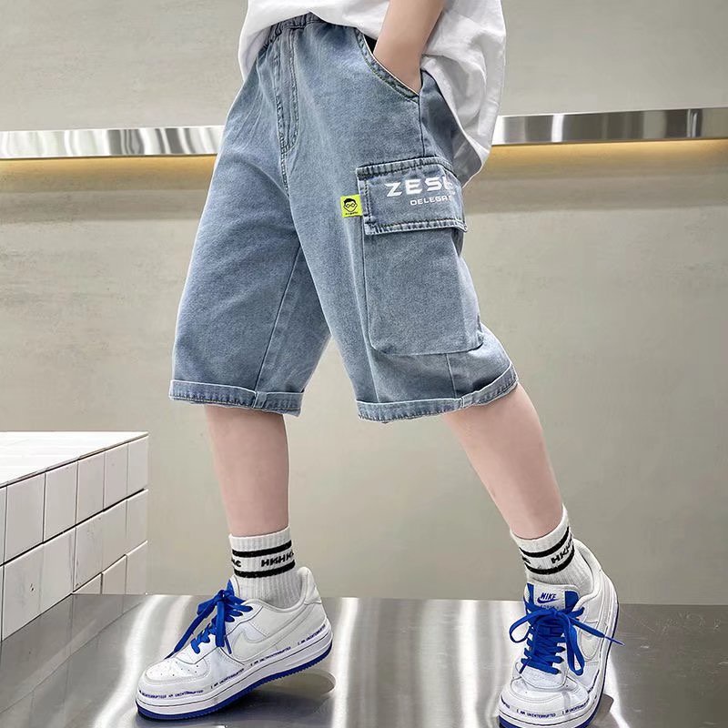 Quần short jeans BXPB ống rộng thời trang mùa hè cho bé trai