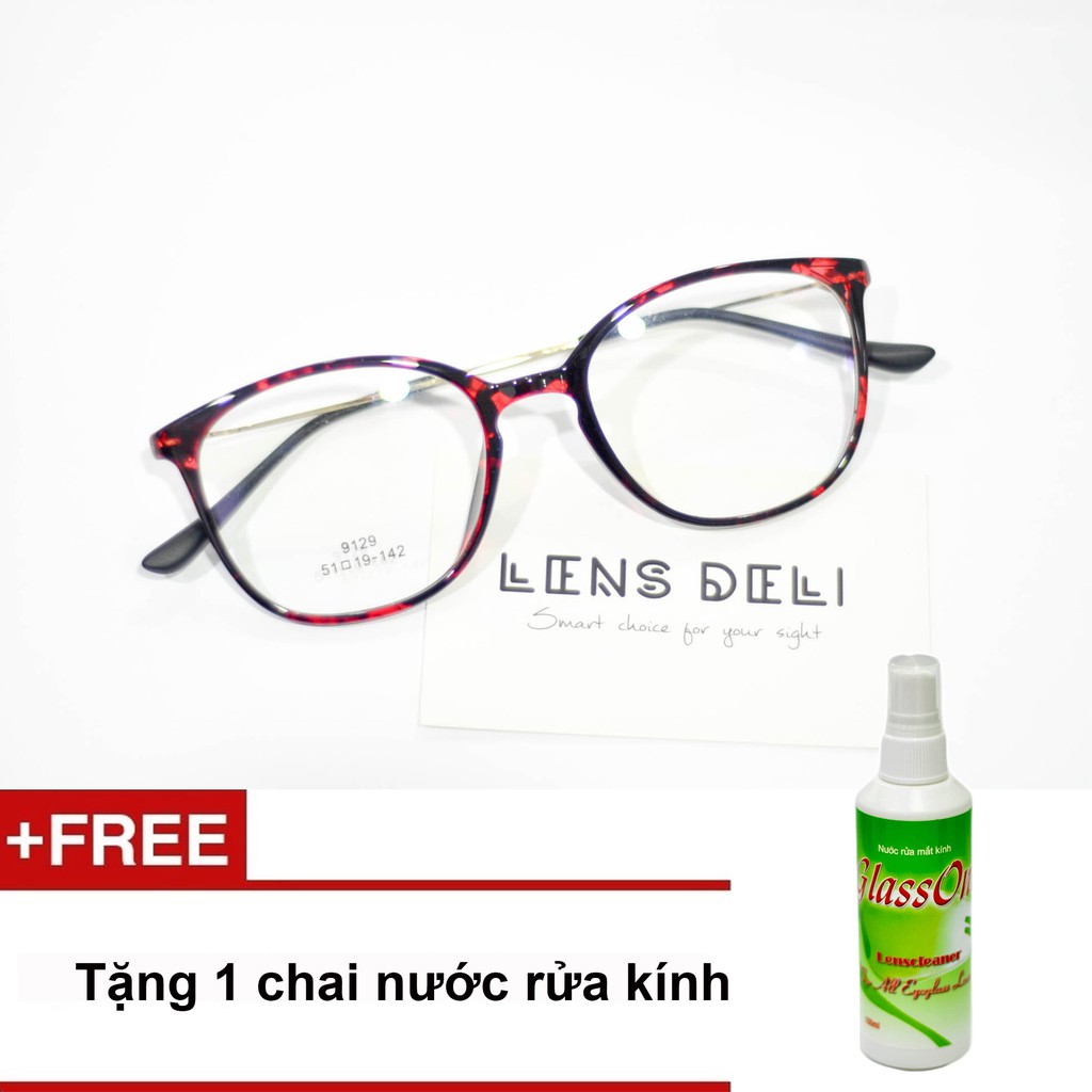 Gọng kính siêu mỏng LENS Deli + Tặng 1 chai nước rửa kính Glassone