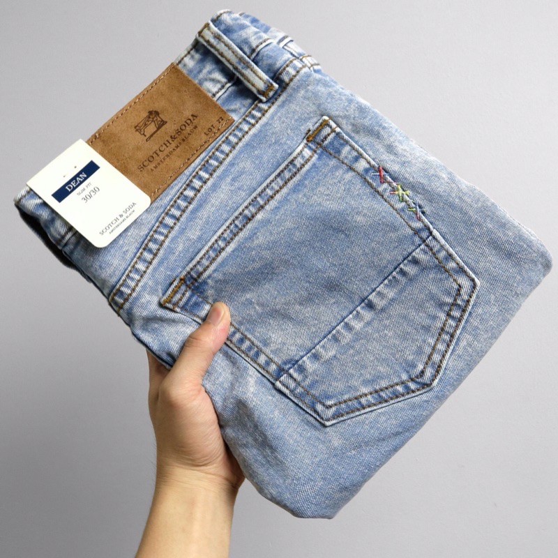 Quần jeans nam ScS ít co giãn màu xanh bạc