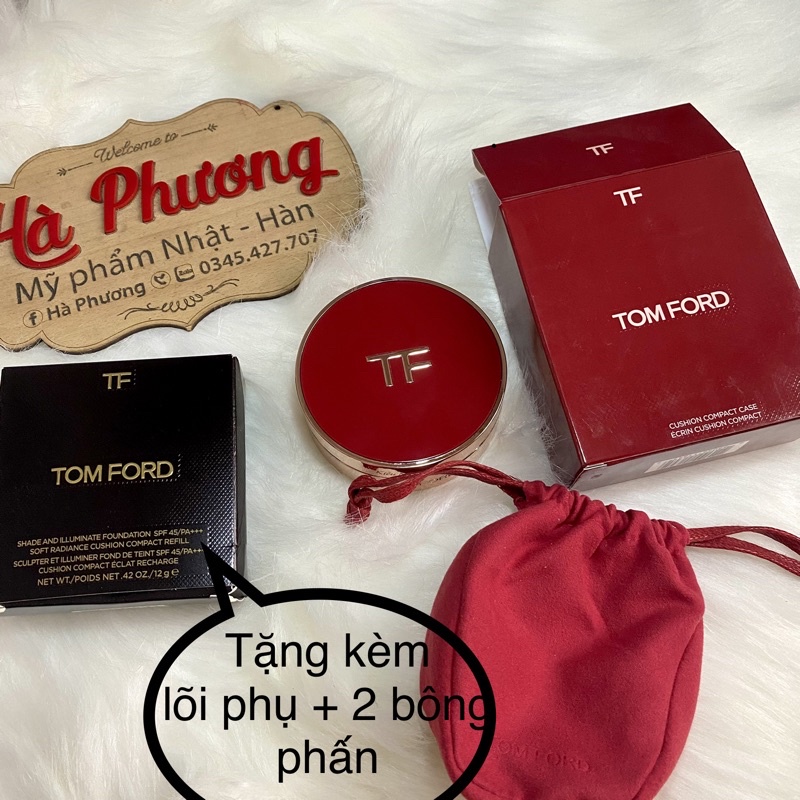 Phấn nước Tom Ford vỏ đỏ bản LIMITED Tặng lõi phụ + 2 bông phấn