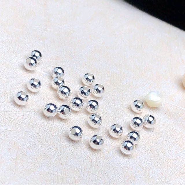 BÁN SỈ  50 hạt bi bạc 3mm - Hàng bạc siêu đẹp loại 1 PH930