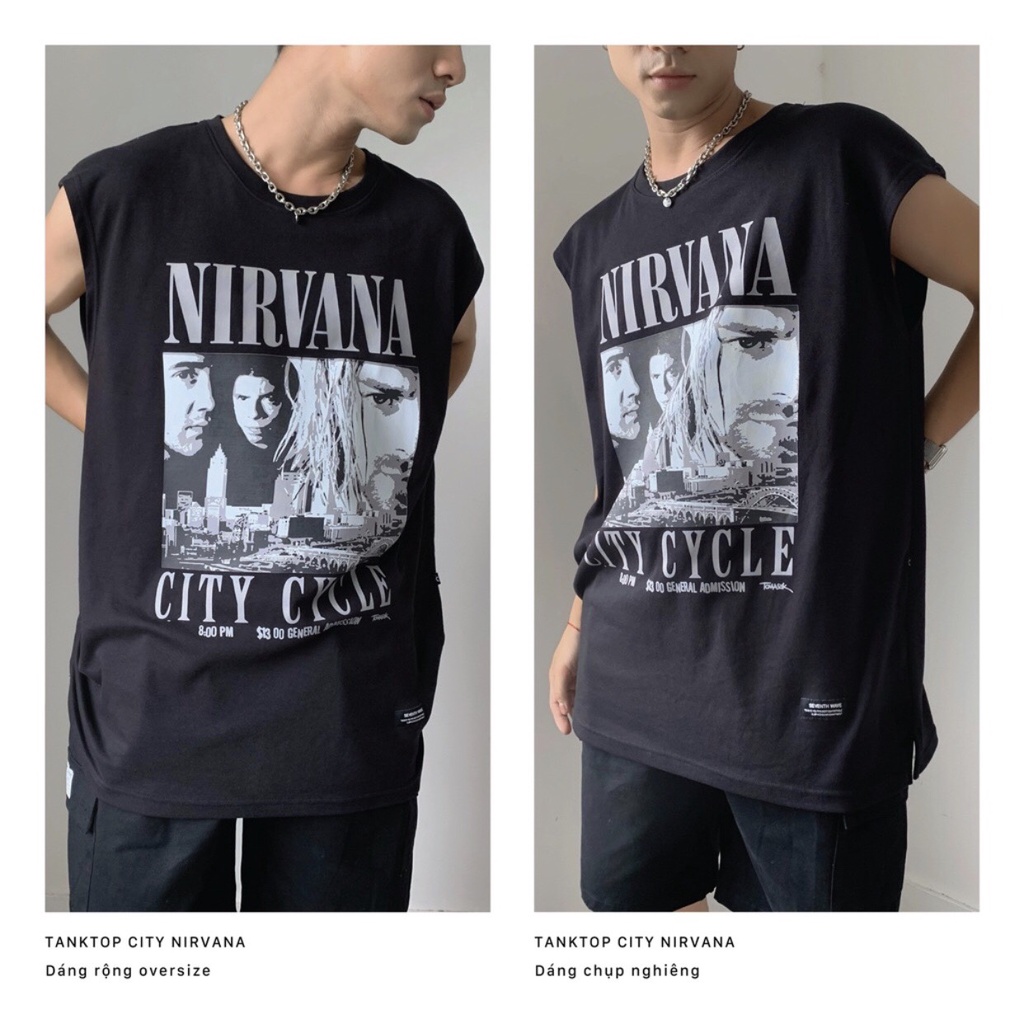 Áo tanktop nam nữ Nirvana Jiang Store - áo ba lỗ in hình Nirvana unisex form rộng