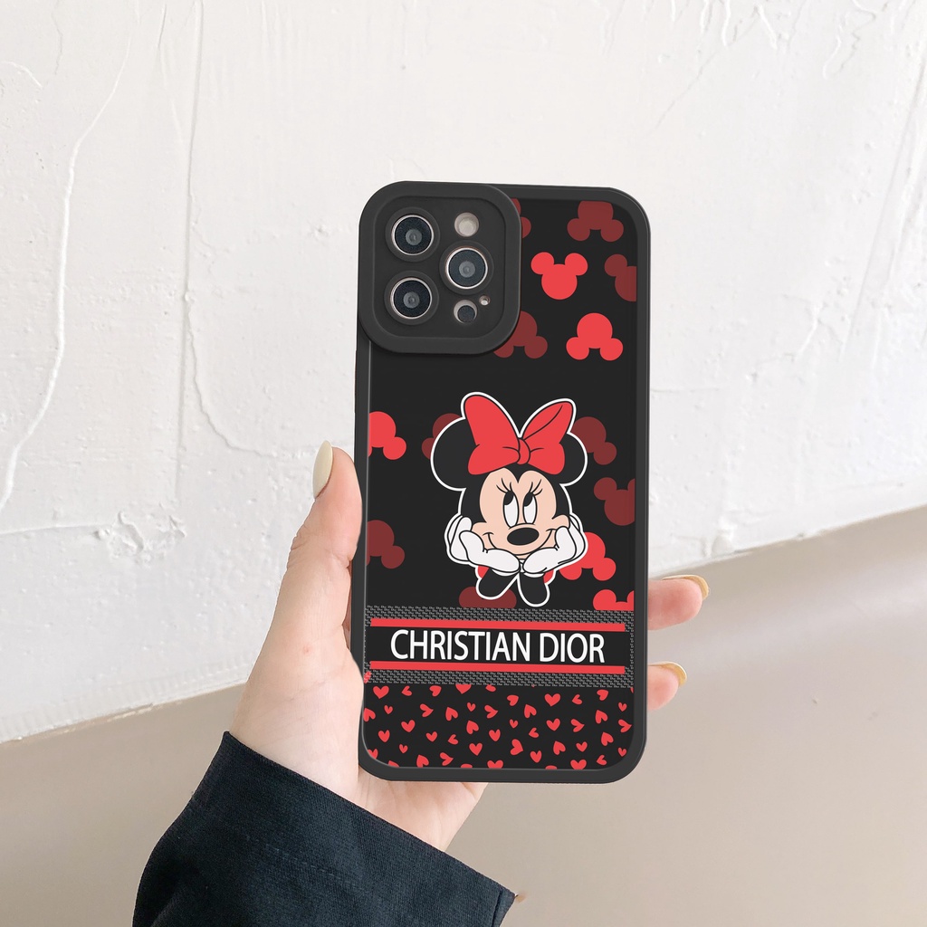 Ốp lưng iphone Black mick cạnh vuông 6/6plus/6s/6splus/7/7plus/8/8plus/x/xs/11/12/13/14/pro/max/promax/plus/shin/case