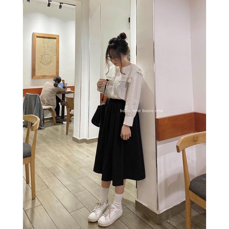 Áo babydoll 2 bèo cổ mới