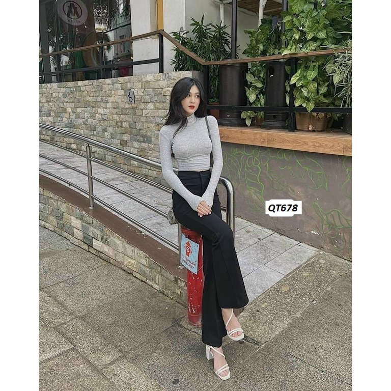 Quần tây ống pass loe dáng dài QT678