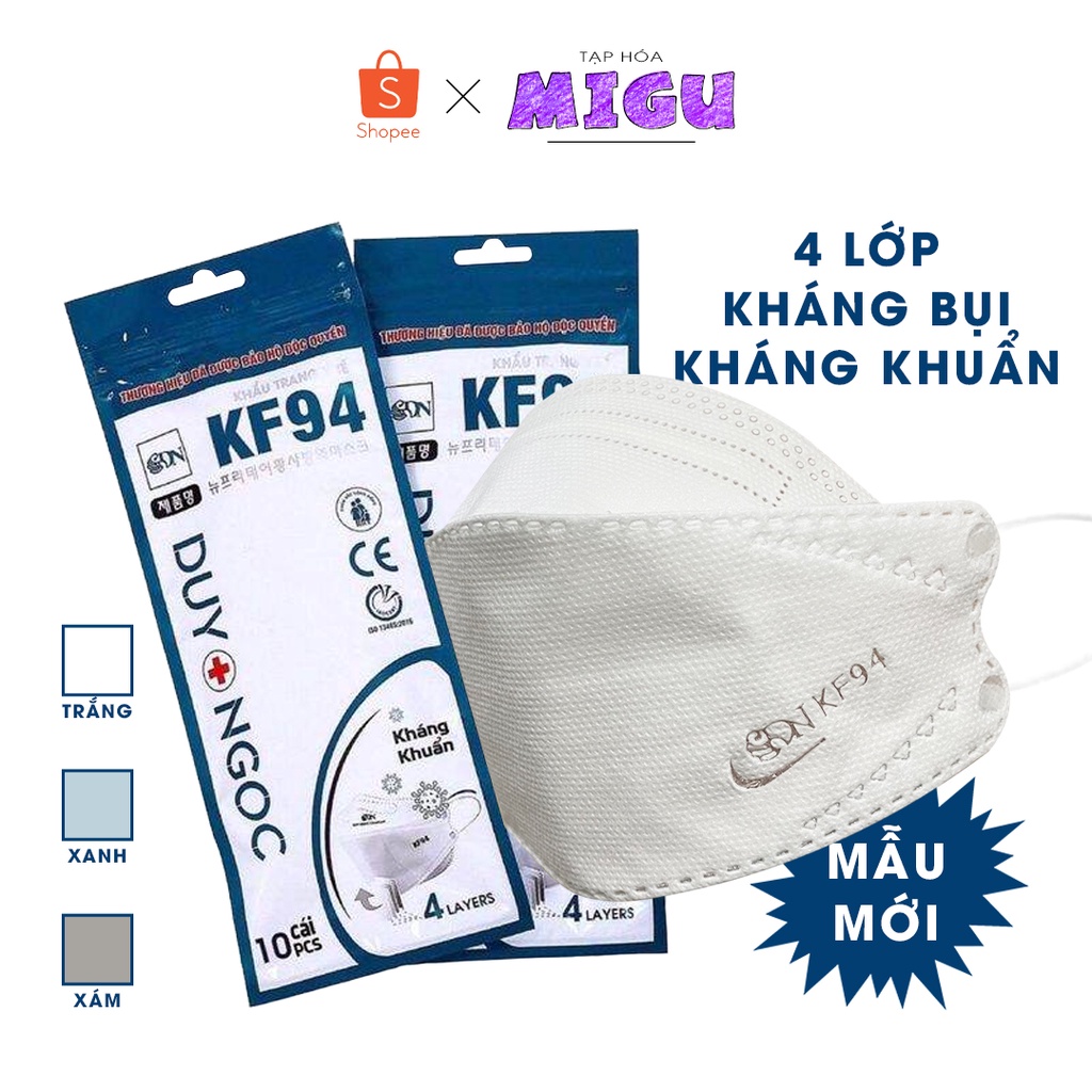 Khẩu trang KF94 DUY NGỌC 4 lớp kháng khuẩn kháng bụi, tiêu chuẩn Hàn Quốc DN MASK